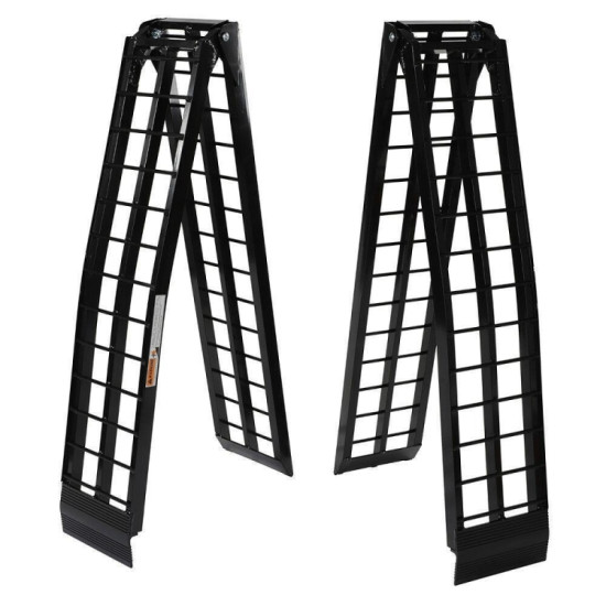 [US Warehouse] 2 PCS 9FT Portable Folding Aluminum ATV Truck Trailer Loading Ramp