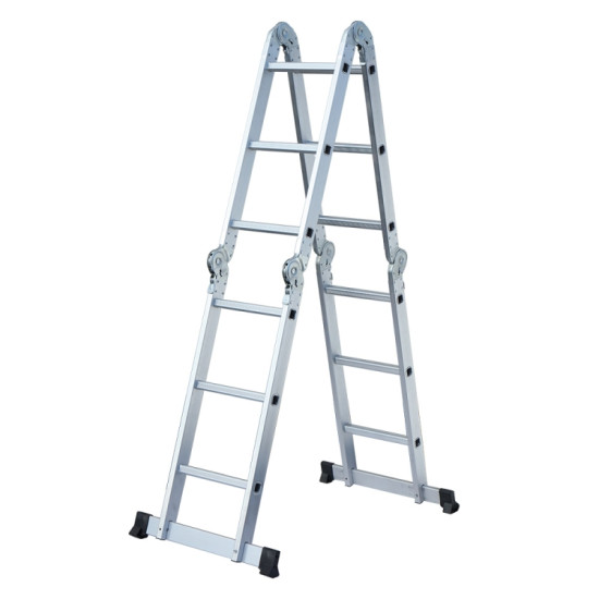 [US Warehouse] 12.2ft Household Multifunctional Aluminum Alloy Small Joint Foldable Telescopic Ladder 12-step Unloading Ladder