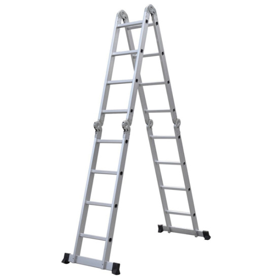 [US Warehouse] 15.5ft Household Multifunctional Aluminum Alloy Small Joint Foldable Telescopic Ladder 16-step Unloading Ladder