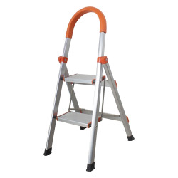 [US Warehouse] Aluminum Foldable Multi-purpose Non-slip 2-step D-shape Unloading Ladder Work Platform Scaffold