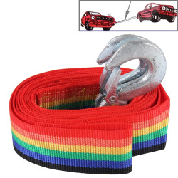 ZONGYUAN 3m�4cm 3 Ton Car Towing Rope Straps with Two Hooks High Strength Cable Cord Heavy Duty Recovery Securing Accessories for Cars Trucks(Colour)