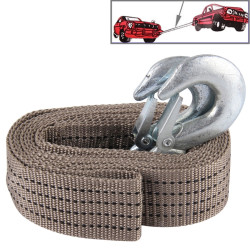 ZONGYUAN 3m�4cm 3 Ton Car Towing Rope Straps with Two Hooks High Strength Cable Cord Heavy Duty Recovery Securing Accessories for Cars Trucks(Grey)