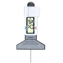 Syntek Digital Depth Ruler 0-25mm Electronic Tire Tread Measuring Ruler(Silver)