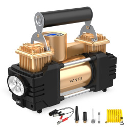 YANTU E21 Two-Cylinder Electric Portable Multifunctional Car Air Pump Inflatable Pumps(CNC Gold)