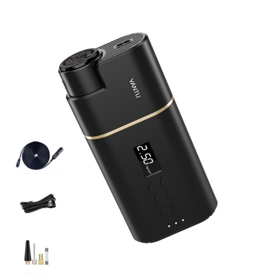 YANTU A31 Car Smart Digital Display Air Pump Electric Portable Tire Pump, Specification? Wired Version Black