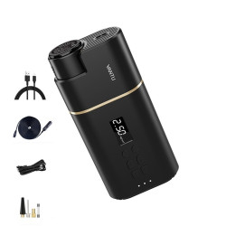 YANTU A31 Car Smart Digital Display Air Pump Electric Portable Tire Pump, Specification? Wireless Version Black