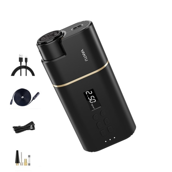 YANTU A31 Car Smart Digital Display Air Pump Electric Portable Tire Pump, Specification? Wireless Version Black