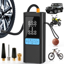 12V Portable Air Pump for Car Motorcycle Tires (Black)