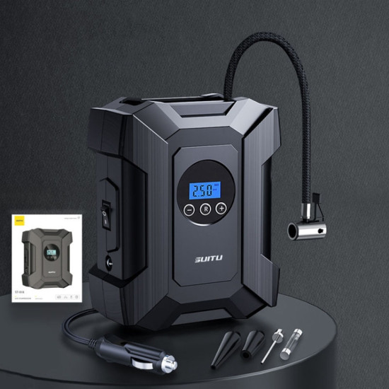SUITU ST-818 DC 12V Wired Car Air Pump Tire Inflator With LED Lighting Digital Display Model