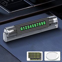 Car Multi-functional Emergency Safety Hammer Temporary Parking Dual Number Plate (Black)