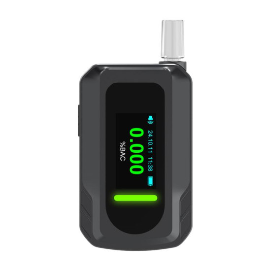 D2000 HD IPS Screen Portable Blow-Type High-Precision Alcohol Content Tester(Black)
