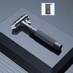 Car Safety Hammer Emergency Escape Seat Belt Cutter Window Breaker Rescue Tool(Black)(Black)