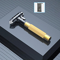 Car Safety Hammer Emergency Escape Seat Belt Cutter Window Breaker Rescue Tool(Black Gold)(Black Gold)