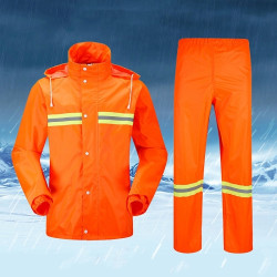 Adult Split Reflective Raincoats Rain Pants Cleaners Waterproof Clothes Labor Insurance Safety Sanitation Suits, Size: L