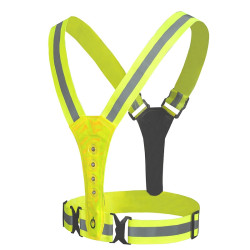 LED Reflective Vest High Stretch Outdoor Reflective Vest Traffic Safety Reflective Clothing(Yellow)