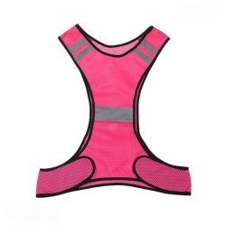 Sports Reflective Vest Night Running Outdoor Reflective Clothing Traffic Safety Reflective Vest, Style: Without Led(Pink)