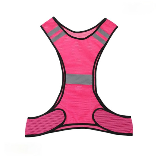 Sports Reflective Vest Night Running Outdoor Reflective Clothing Traffic Safety Reflective Vest, Style: Without Led(Pink)