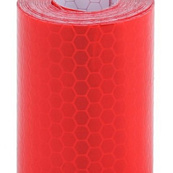Car Motorcycles Reflective Material Tape Sticker Safety Warning Tape Reflective Film(Red)