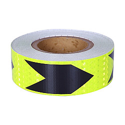 2 PCS Fluorescent Yellow Black Arrow Truck Sign Sticker Corridor Reflective Floor Stickers, Specification: 5cm x 20m