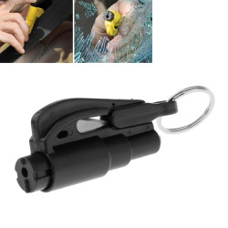 2 in 1 Car Emergency Hammer / Key Chain / Knife Broken Glass Portable Tool(Black)