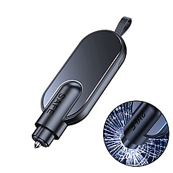 Aluminum Alloy Multifunctional Car Safety Hammer Window Breaker(Black)