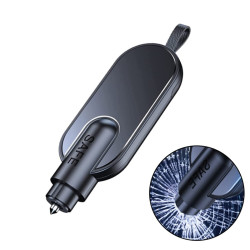 Aluminum Alloy Multifunctional Car Safety Hammer Window Breaker(Black)