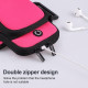 For Smart Phones Below 6.0 inch Zipper Double Pocket Multi Function Sports Arm Bag with Earphone Hole(Black)