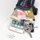 Multi-functional Universal Double Layer Zipper Sport Arm Case Phone Bag with Earphone Hole for 6.6 Inch or Below Smartphones(Grey)