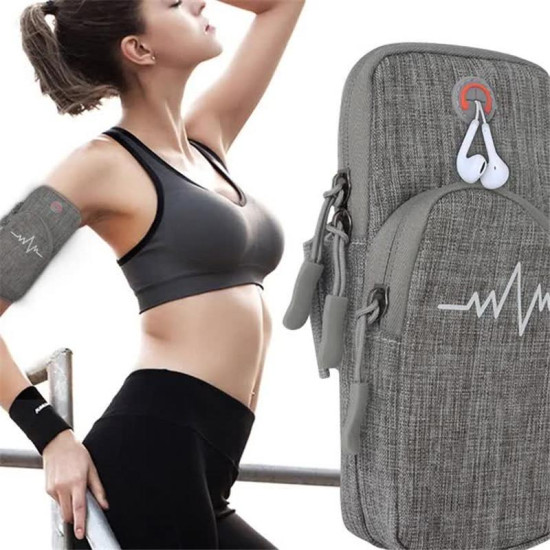 Universal Sport Armband Case For Mobile Phone Sports Running Bag Outdoors Pouch For iPhone(Gray)