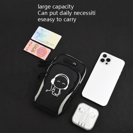2 PCS Running Mobile Phone Arm Bag Sports Wrist Bag Universal For Mobile Phones Within 6 Inche  Colour: Green