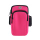 3 PCS Running Mobile Phone Arm Bag Men And Women Fitness Outdoor Hand Bag Wrist Bag  for Mobile Phones Within 6.5 inch(Rose Red)
