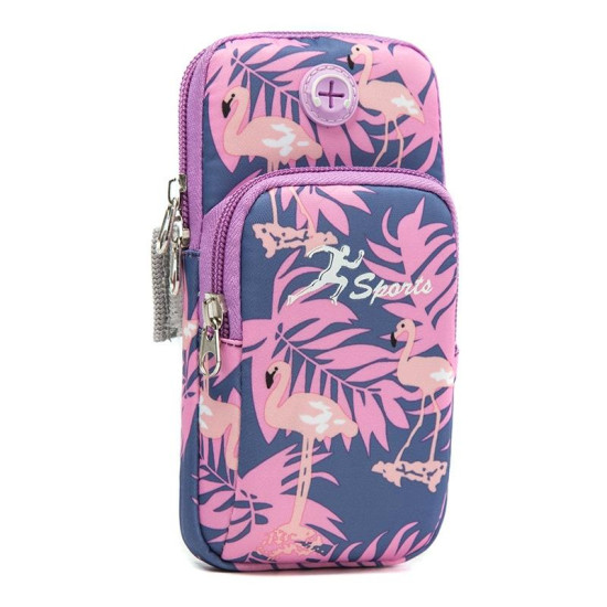 2 PCS B082 Sports Outdoor Arm Bag Mobile Phone Arm Band Running Fitness Mobile Phone Bag  Specification： Large (Light Purple)