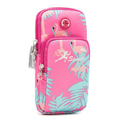 2 PCS B082 Sports Outdoor Arm Bag Mobile Phone Arm Band Running Fitness Mobile Phone Bag  Specification： Small (Rose Red)