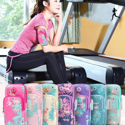 2 PCS B082 Sports Outdoor Arm Bag Mobile Phone Arm Band Running Fitness Mobile Phone Bag  Specification： Small (Rose Red)