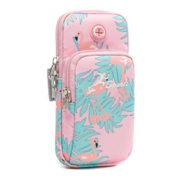 2 PCS B082 Sports Outdoor Arm Bag Mobile Phone Arm Band Running Fitness Mobile Phone Bag  Specification： Large (Light Pink)