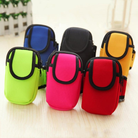 S210 Neoprene Arm Bag Outdoor Sports Mobile Phone Bag Coin Purse(Navy Blue)