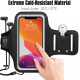 Mobile Phone Armband With Adjustable Strap & Key Pocket  Size: Medium Rose Red