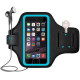 Mobile Phone Armband With Adjustable Strap & Key Pocket  Size: Large Blue