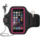 Mobile Phone Armband With Adjustable Strap & Key Pocket  Size: Large Rose Red