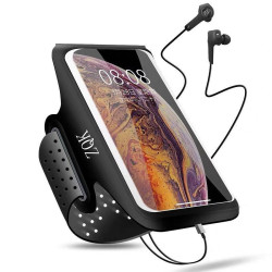 ZQK Touchscreen Armband for Running Phone Holder Breathable & Stretchable for Secure Fit  Size: Large Dark Gray