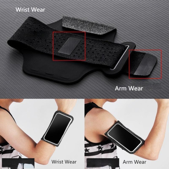 ZQK Touchscreen Armband for Running Phone Holder Breathable & Stretchable for Secure Fit  Size: Large Fluorescent