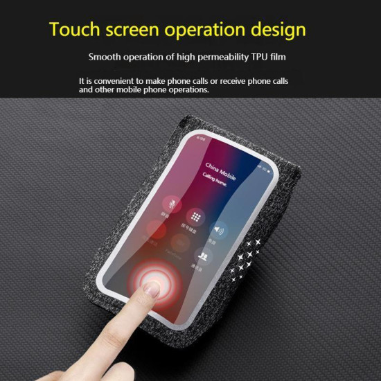 ZQK Touchscreen Armband for Running Phone Holder Breathable & Stretchable for Secure Fit  Size: Large Fluorescent