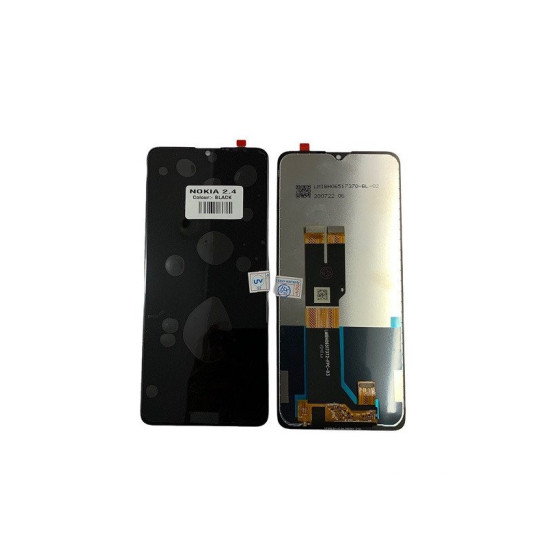 LCD WITH TOUCH SCREEN FOR Nokia 2.4 Black DISPLAY GLASS COMBO FOLDER