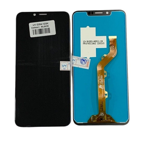 LCD WITH TOUCH SCREEN FOR TECHNO ID 5A/ID 3K (BLACK) DISPLAY GLASS COMBO FOLDER