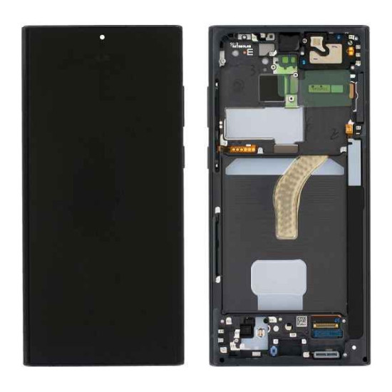 Samsung Galaxy S22 Ultra LCD Screen With Frame - Phantom Black