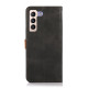 For Samsung Galaxy S23+ KHAZNEH Dual-color Cowhide Texture Leather Phone Case(Black)