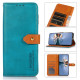For Samsung Galaxy S23+ KHAZNEH Dual-color Cowhide Texture Leather Phone Case(Blue)