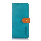 For Samsung Galaxy S23+ KHAZNEH Dual-color Cowhide Texture Leather Phone Case(Blue)
