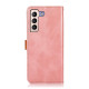 For Samsung Galaxy S23+ KHAZNEH Dual-color Cowhide Texture Leather Phone Case(Rose Gold)