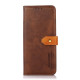 For Samsung Galaxy S23+ KHAZNEH Dual-color Cowhide Texture Leather Phone Case(Brown)